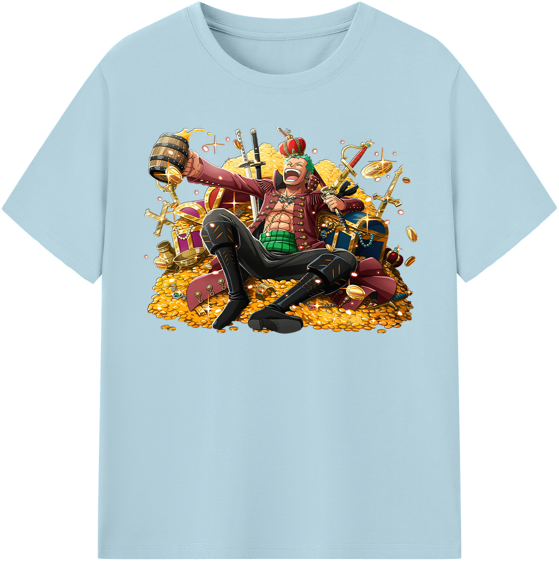 ワンピース ロロノア・ゾロ ONE PIECE Roronoa Zoro 綿100％半袖Tシャツ（フロントプリント）